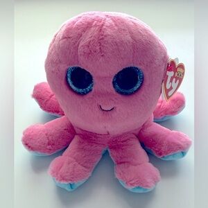 Ty Pink and Blue Octopus Plush - Sheldon
